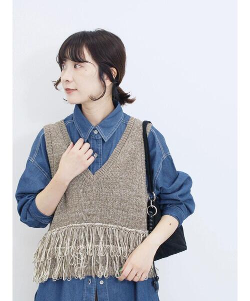 Samansa Mos2 blue(サマンサモスモスブルー)の「デニムオーバーシャツ(シャツ/ブラウス・レディース・ネイビー/ブルー/ブラック・F)」の15枚目の写真