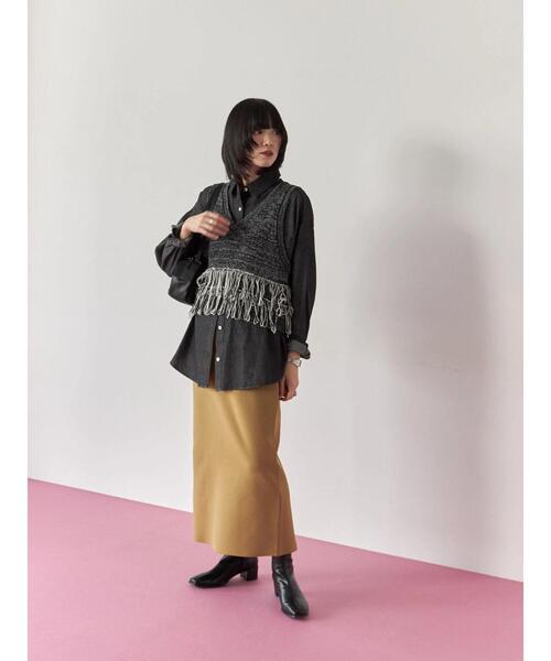 Samansa Mos2 blue(サマンサモスモスブルー)の「デニムオーバーシャツ(シャツ/ブラウス・レディース・ネイビー/ブルー/ブラック・F)」の5枚目の写真