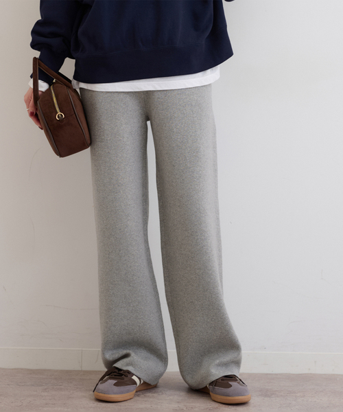 JOURNAL STANDARD relume(ジャーナルスタンダード レリューム)の「ニットストレートパンツ(その他パンツ・レディース・ライトグレー/ブラック/アイボリー・FREE)」の3枚目の写真