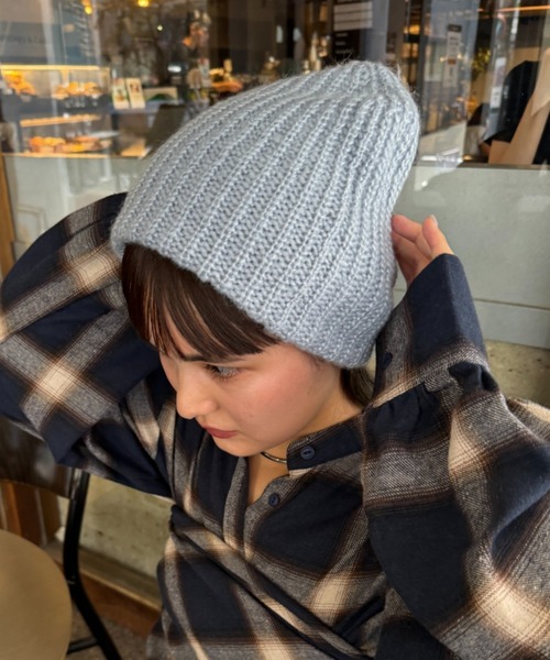 CIAOPANIC TYPY（チャオパニックティピー）の「太リブニットビーニー（ニットキャップ/ビーニー・レディース・ブラウン/ブラック/サックスブルー/オフホワイト/グレー・ONE SIZE）」の11枚目の写真