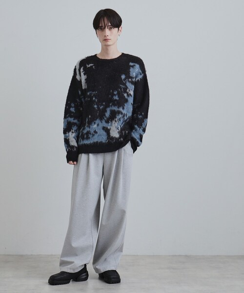 tk.TAKEO KIKUCHI（ティーケータケオキクチ）の「ルーズシルエットアブストラクトシャギーニットプルオーバー（ニット/セーター・メンズ・オフホワイト/ブラウン系その他/ブラック・01/02/03）」の5枚目の写真