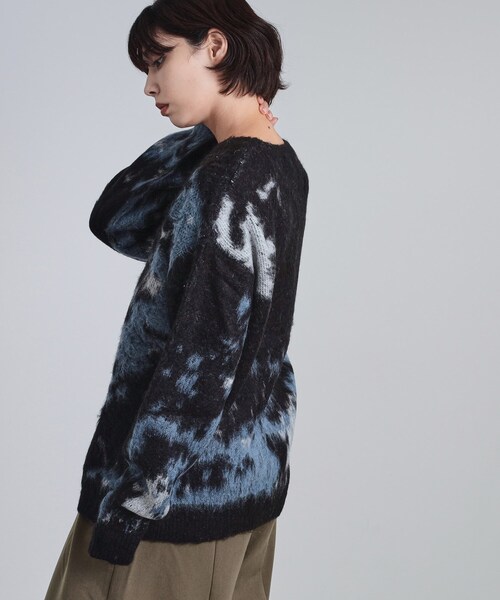 tk.TAKEO KIKUCHI（ティーケータケオキクチ）の「ルーズシルエットアブストラクトシャギーニットプルオーバー（ニット/セーター・メンズ・オフホワイト/ブラウン系その他/ブラック・01/02/03）」の8枚目の写真