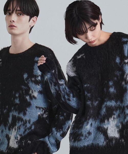 tk.TAKEO KIKUCHI（ティーケータケオキクチ）の「ルーズシルエットアブストラクトシャギーニットプルオーバー（ニット/セーター・メンズ・オフホワイト/ブラウン系その他/ブラック・01/02/03）」の10枚目の写真