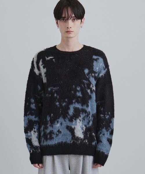 tk.TAKEO KIKUCHI（ティーケータケオキクチ）の「ルーズシルエットアブストラクトシャギーニットプルオーバー（ニット/セーター・メンズ・オフホワイト/ブラウン系その他/ブラック・01/02/03）」の20枚目の写真