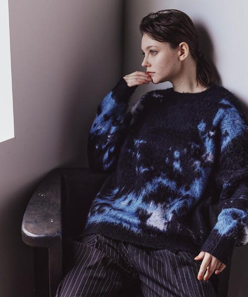 tk.TAKEO KIKUCHI（ティーケータケオキクチ）の「ルーズシルエットアブストラクトシャギーニットプルオーバー（ニット/セーター・メンズ・オフホワイト/ブラウン系その他/ブラック・01/02/03）」の4枚目の写真