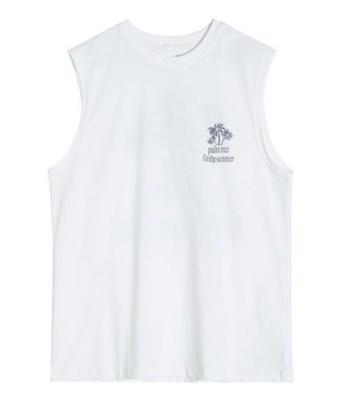 NOWLE（ノウル）の「【NOWLE】リゾートスタイル パームツリー サマー ノースリーブ Tシャツ（タンクトップ・メンズ・ホワイト/ブルー/ブラック・FREE）」の21枚目の写真