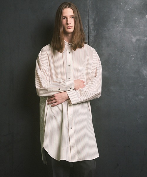 UNISEX》【Italian Dead Stock Fabric】Prime-Over Maxi Shirts Coat