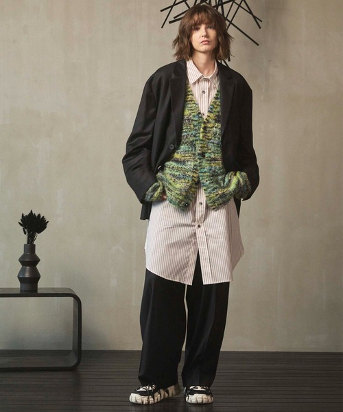 MAISON SPECIAL(メゾンスペシャル)の「《UNISEX》【Italian Dead Stock Fabric】Prime-Over Maxi Shirts Coat/プライムオーバーマキシシャツコート【MAISON SPECIAL/メゾンスペシャル】(シャツ/ブラウス・メンズ・サックスブルー/ブラウン/ホワイト/イエロー/グリーン/チャコールグレー/グレー・2/1)」の18枚目の写真