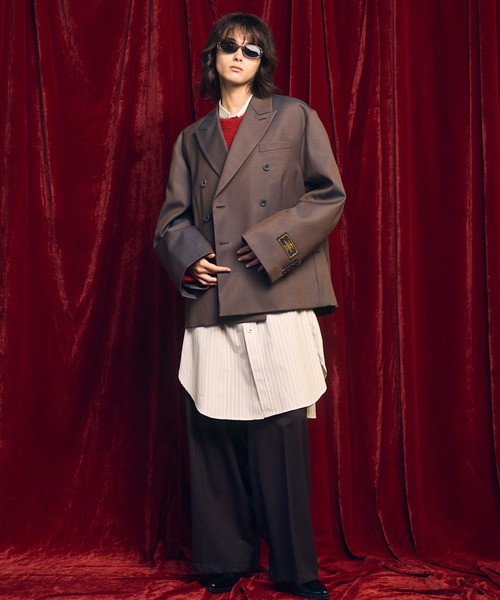 MAISON SPECIAL(メゾンスペシャル)の「《UNISEX》【Italian Dead Stock Fabric】Prime-Over Maxi Shirts Coat/プライムオーバーマキシシャツコート【MAISON SPECIAL/メゾンスペシャル】(シャツ/ブラウス・メンズ・サックスブルー/ブラウン/ホワイト/イエロー/グリーン/チャコールグレー/グレー・2/1)」の10枚目の写真