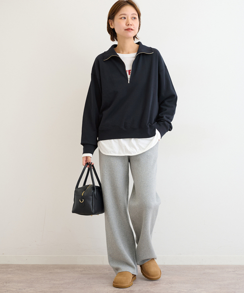 JOURNAL STANDARD relume(ジャーナルスタンダード レリューム)の「ハーフジップライトスウェット(Tシャツ/カットソー・レディース・ネイビー/ボルドー・FREE)」の6枚目の写真