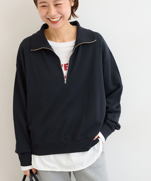 JOURNAL STANDARD relume(ジャーナルスタンダード レリューム)の「ハーフジップライトスウェット(Tシャツ/カットソー・レディース・ネイビー/ボルドー・FREE)」の13枚目の写真