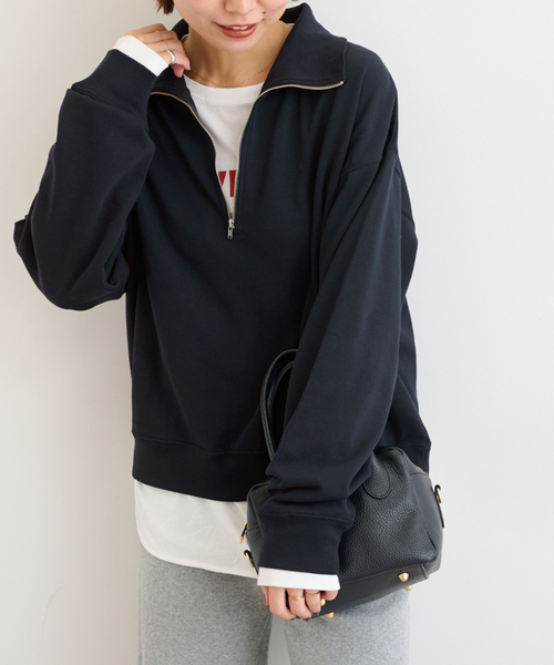 JOURNAL STANDARD relume(ジャーナルスタンダード レリューム)の「ハーフジップライトスウェット(Tシャツ/カットソー・レディース・ネイビー/ボルドー・FREE)」の18枚目の写真
