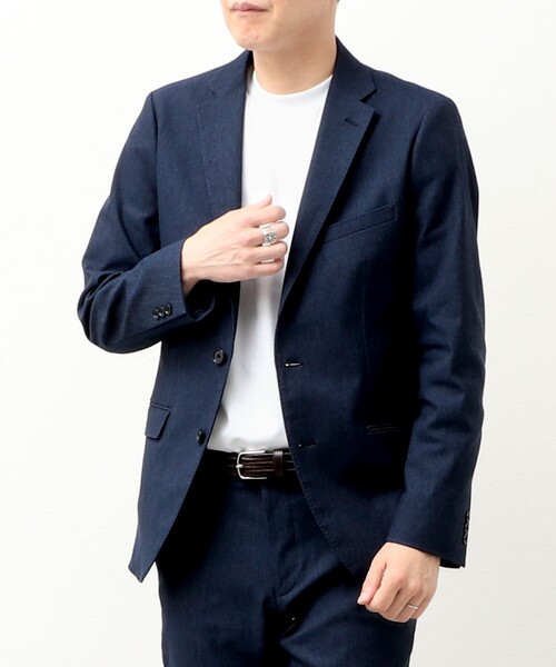 NOLLEY'S LIGHT(ノーリーズライト)の「《ビジカジ/セットアップ対応》サーモウォーカードビー ジャケット(テーラードジャケット・メンズ・ダークネイビー/インディゴブルー・M/L/XL)」の3枚目の写真