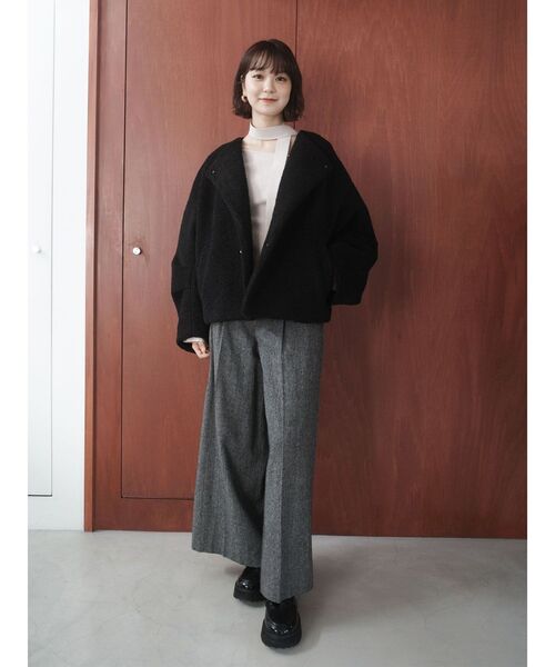 LAGUNAMOON（ラグナムーン）の「ウールブレンドツイードワイドパンツ（その他パンツ・レディース・ライトグレー/チャコールグレー・SMALL/MEDIUM）」の7枚目の写真