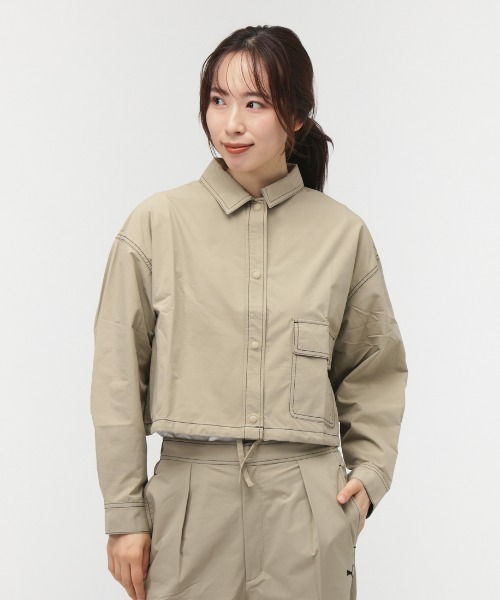 PUMA(プーマ)の「プーマ PUMA AUTUMN ウーブン LS シャツ JKT(シャツ/ブラウス・レディース・ブラウン/グリーン/ブラック・M/L)」の1枚目の写真