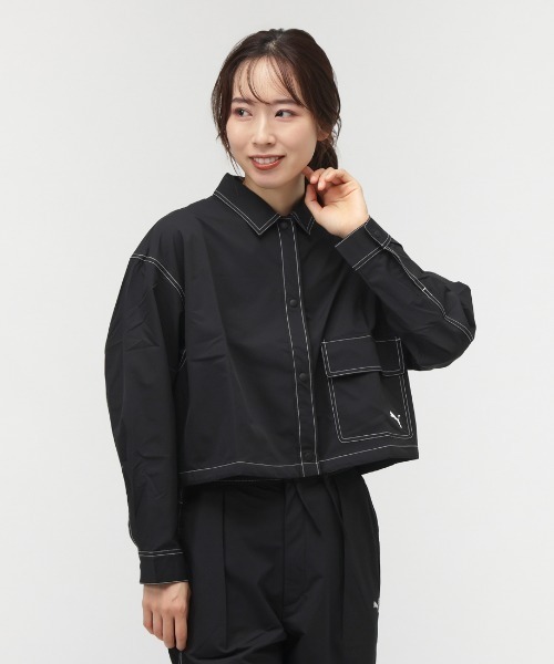 PUMA(プーマ)の「プーマ PUMA AUTUMN ウーブン LS シャツ JKT(シャツ/ブラウス・レディース・ブラウン/グリーン/ブラック・M/L)」の2枚目の写真