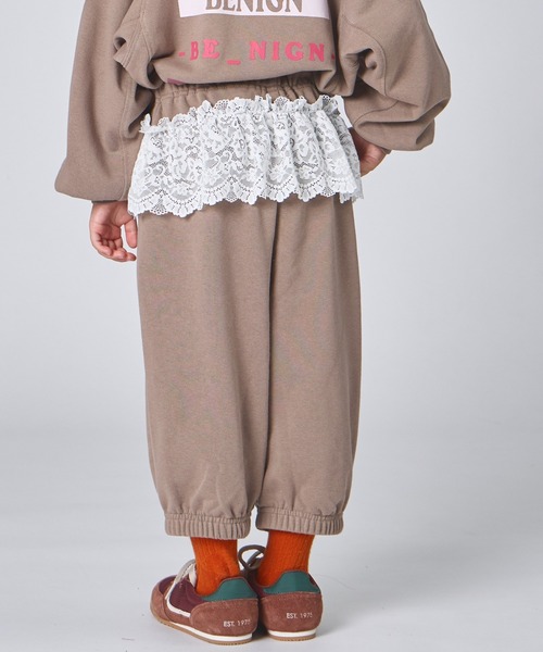 pairmanon(ペアマノン)の「【サラッとスウェット】レース付き バルーン 裏毛スウェットパンツ(スウェットパンツ・キッズ・ブラック/ピンク系その他/モカ・100/110/120/130/140/150/90)」の20枚目の写真