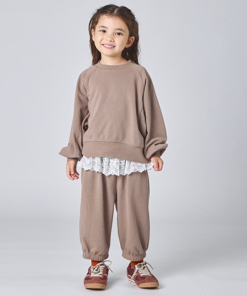 pairmanon(ペアマノン)の「【サラッとスウェット】レース付き バルーン 裏毛スウェットパンツ(スウェットパンツ・キッズ・ブラック/ピンク系その他/モカ・100/110/120/130/140/150/90)」の21枚目の写真