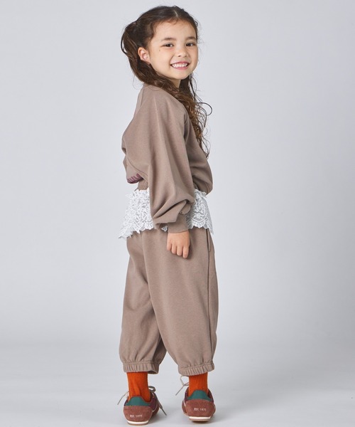 pairmanon(ペアマノン)の「【サラッとスウェット】レース付き バルーン 裏毛スウェットパンツ(スウェットパンツ・キッズ・ブラック/ピンク系その他/モカ・100/110/120/130/140/150/90)」の22枚目の写真