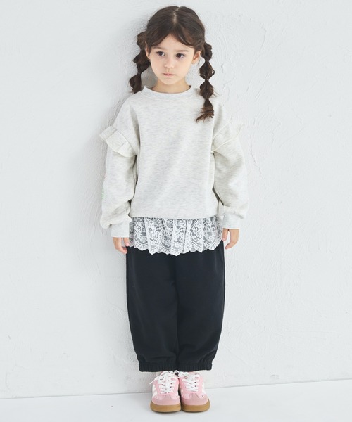 pairmanon(ペアマノン)の「【サラッとスウェット】レース付き バルーン 裏毛スウェットパンツ(スウェットパンツ・キッズ・ブラック/ピンク系その他/モカ・100/110/120/130/140/150/90)」の12枚目の写真