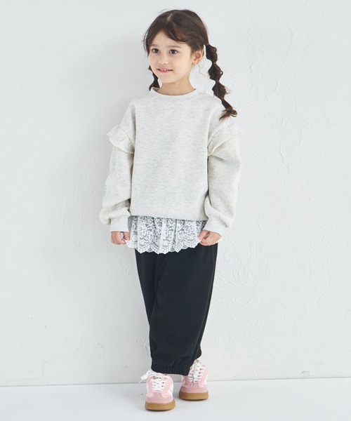 pairmanon(ペアマノン)の「【サラッとスウェット】レース付き バルーン 裏毛スウェットパンツ(スウェットパンツ・キッズ・ブラック/ピンク系その他/モカ・100/110/120/130/140/150/90)」の13枚目の写真