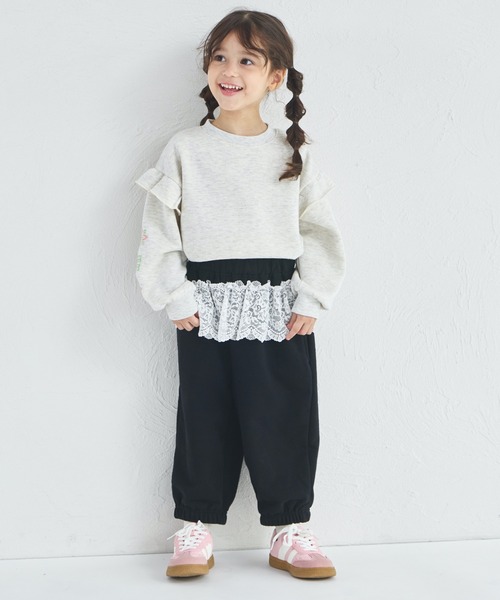 pairmanon(ペアマノン)の「【サラッとスウェット】レース付き バルーン 裏毛スウェットパンツ(スウェットパンツ・キッズ・ブラック/ピンク系その他/モカ・100/110/120/130/140/150/90)」の17枚目の写真