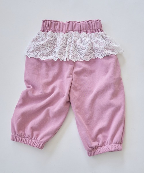 pairmanon(ペアマノン)の「【サラッとスウェット】レース付き バルーン 裏毛スウェットパンツ(スウェットパンツ・キッズ・ブラック/ピンク系その他/モカ・100/110/120/130/140/150/90)」の9枚目の写真