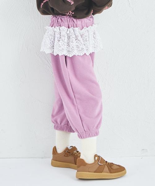 pairmanon(ペアマノン)の「【サラッとスウェット】レース付き バルーン 裏毛スウェットパンツ(スウェットパンツ・キッズ・ブラック/ピンク系その他/モカ・100/110/120/130/140/150/90)」の7枚目の写真