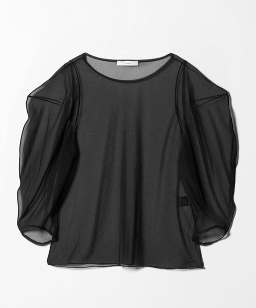 ASTRAET（アストラット）の「＜ASTRAET＞ シアー パフスリーブカットソー（Tシャツ/カットソー・レディース・ナチュラル/ブラック・FREE）」の18枚目の写真