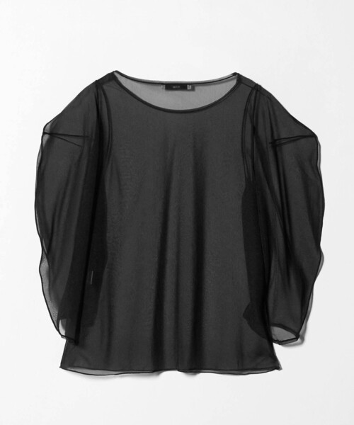 ASTRAET（アストラット）の「＜ASTRAET＞ シアー パフスリーブカットソー（Tシャツ/カットソー・レディース・ナチュラル/ブラック・FREE）」の19枚目の写真