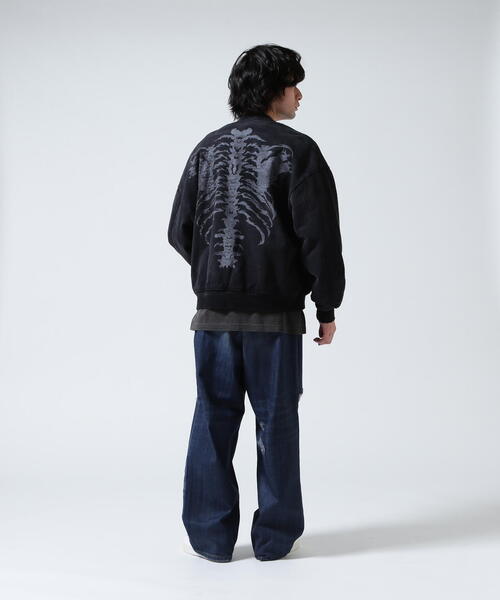 FR(13)NDS(フレンズ)の「FR(13)NDS /フレンズ/SWEAT Bone Bomber Jacket(MA-1・メンズ・ブラック・L/M)」の10枚目の写真