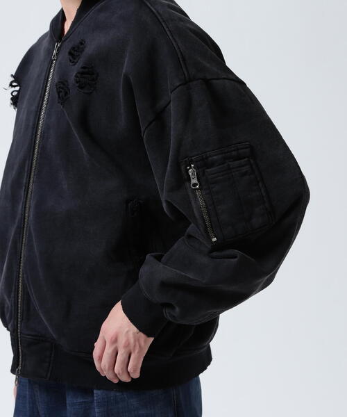 FR(13)NDS(フレンズ)の「FR(13)NDS /フレンズ/SWEAT Bone Bomber Jacket(MA-1・メンズ・ブラック・L/M)」の13枚目の写真