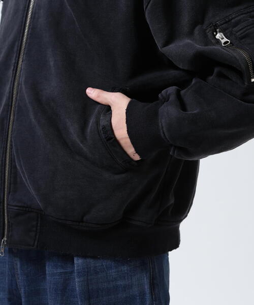 FR(13)NDS(フレンズ)の「FR(13)NDS /フレンズ/SWEAT Bone Bomber Jacket(MA-1・メンズ・ブラック・L/M)」の19枚目の写真