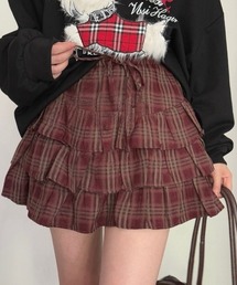 【新作・全8色展開】チェックティアードミニスカート
