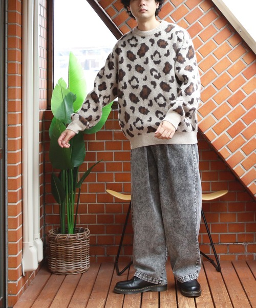 8(eight)(エイト)の「レオパードジャガードニットセーター(ニット/セーター・メンズ・ブラック/グレー/ベージュ・MEDIUM/LARGE)」の12枚目の写真