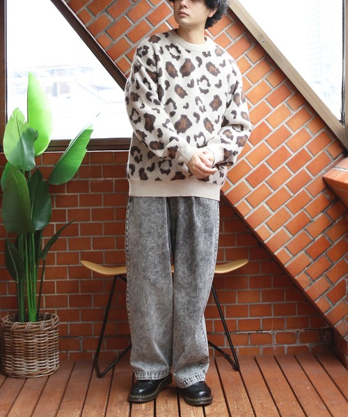 8(eight)(エイト)の「レオパードジャガードニットセーター(ニット/セーター・メンズ・ブラック/グレー/ベージュ・MEDIUM/LARGE)」の13枚目の写真