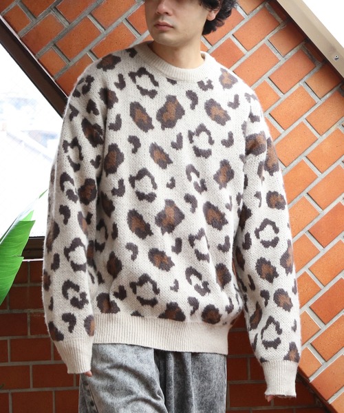 8(eight)(エイト)の「レオパードジャガードニットセーター(ニット/セーター・メンズ・ブラック/グレー/ベージュ・MEDIUM/LARGE)」の7枚目の写真