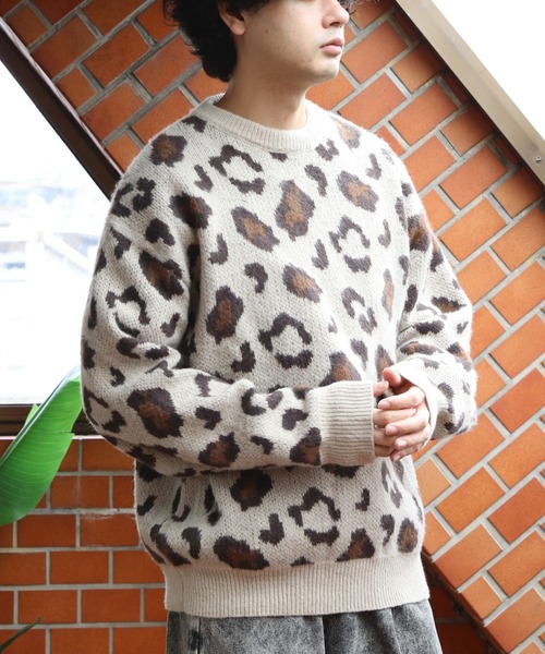 8(eight)(エイト)の「レオパードジャガードニットセーター(ニット/セーター・メンズ・ブラック/グレー/ベージュ・MEDIUM/LARGE)」の9枚目の写真