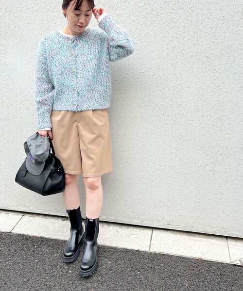 fredy couleur（フレディクルール）の「裏起毛サキソニータックハーフパンツ（その他パンツ・レディース・キャメル/ブラック・36/38）」の8枚目の写真