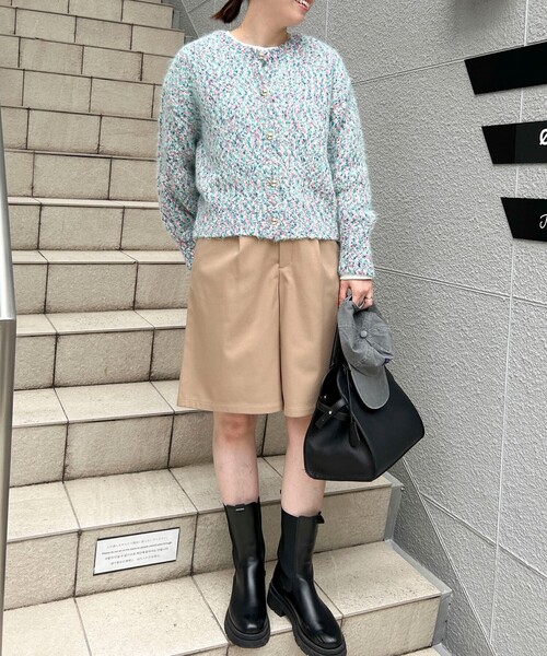 fredy couleur（フレディクルール）の「裏起毛サキソニータックハーフパンツ（その他パンツ・レディース・キャメル/ブラック・36/38）」の9枚目の写真