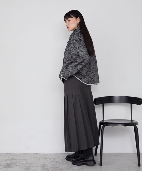 forksy.(フォルクシー)の「【forksy.】ヘリンボーンフリンジ衿付きファスナージャケット(その他アウター・レディース・ブラウン/ブラック/グレー・FREE)」の18枚目の写真