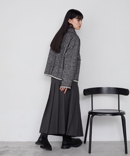 forksy.(フォルクシー)の「【forksy.】ヘリンボーンフリンジ衿付きファスナージャケット(その他アウター・レディース・ブラウン/ブラック/グレー・FREE)」の19枚目の写真