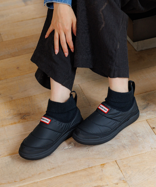 HUNTER/ハンター】イン/アウト ニッティド カフ スリッパ― ブーツ