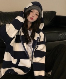 CELENA BEATS（セレナビーツ）の「ワイドボーダー フーディ ジップアップ パーカー（パーカー・メンズ）」