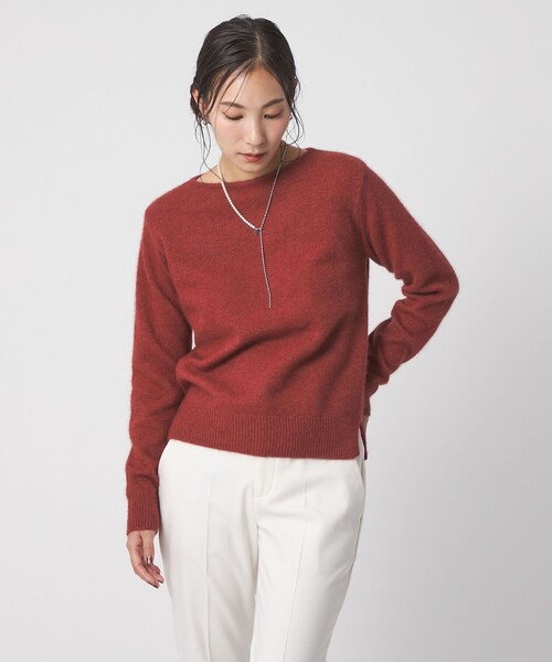 A DAY IN THE LIFE UNITED ARROWS(アデイインザライフユナイテッドアローズ)の「へアリー ボートネックニット <A DAY IN THE LIFE>(ニット/セーター・レディース・ケリーグリーン/オレンジ/ダークグレー・FREE)」の1枚目の写真