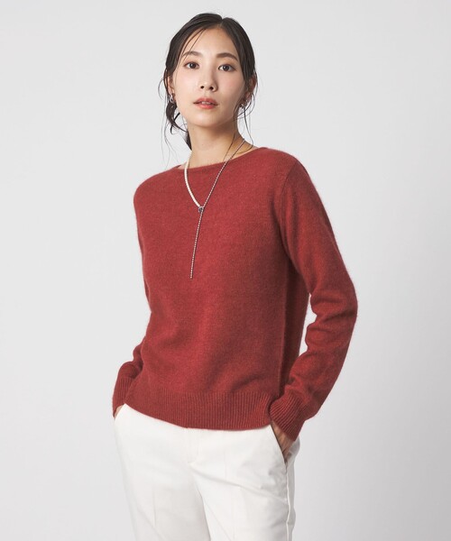 A DAY IN THE LIFE UNITED ARROWS(アデイインザライフユナイテッドアローズ)の「へアリー ボートネックニット <A DAY IN THE LIFE>(ニット/セーター・レディース・ケリーグリーン/オレンジ/ダークグレー・FREE)」の4枚目の写真