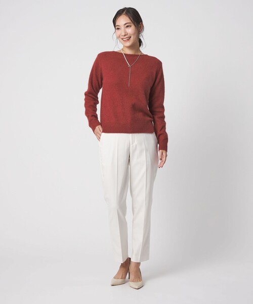 A DAY IN THE LIFE UNITED ARROWS(アデイインザライフユナイテッドアローズ)の「へアリー ボートネックニット <A DAY IN THE LIFE>(ニット/セーター・レディース・ケリーグリーン/オレンジ/ダークグレー・FREE)」の6枚目の写真