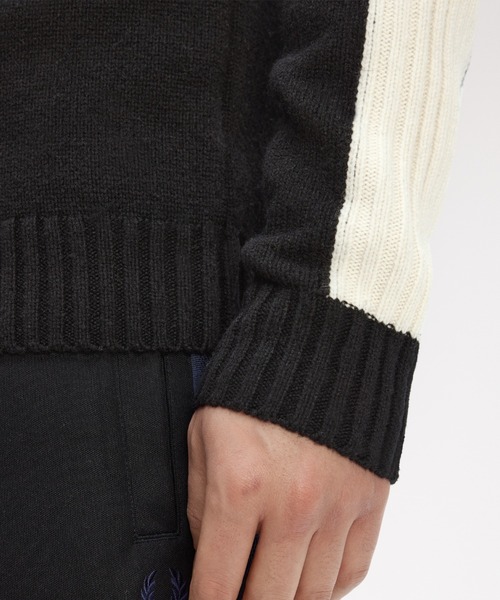 FRED PERRY(フレッドペリー)の「Ribbed Sleeve Half Zip Jumper/リブ袖ハーフジップニット(ニット/セーター・メンズ・ブラック・M/L)」の9枚目の写真