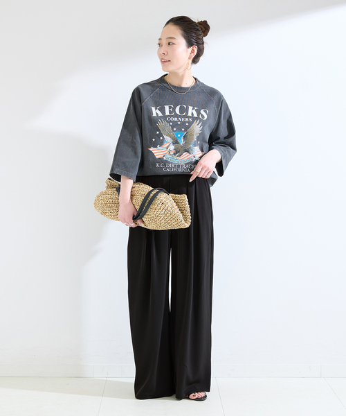 B.C STOCK(ベーセーストック)の「《追加3》【WEB限定】ウォッシャブル / タックワイドパンツ(スラックス・レディース・ベージュ/ブラック/ブラウン・SMALL/MEDIUM)」の4枚目の写真