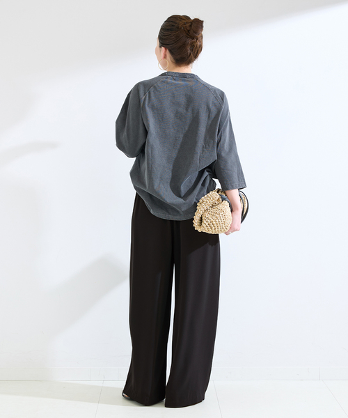 B.C STOCK(ベーセーストック)の「《追加3》【WEB限定】ウォッシャブル / タックワイドパンツ(スラックス・レディース・ベージュ/ブラック/ブラウン・SMALL/MEDIUM)」の6枚目の写真